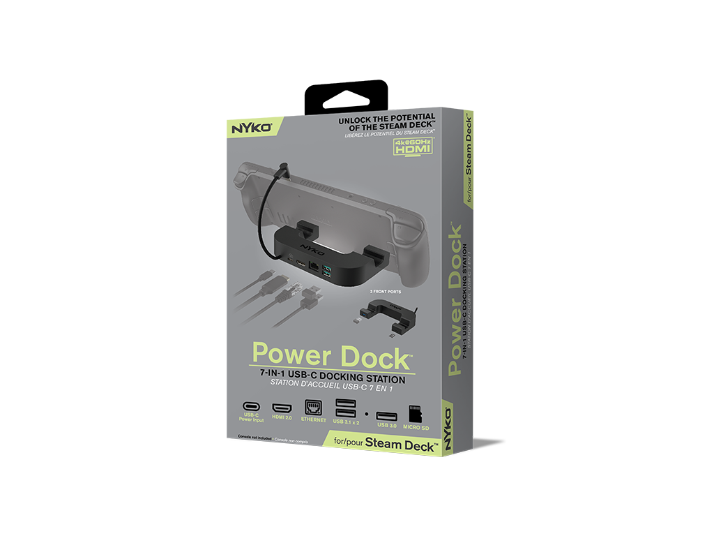 Nyko Power Dock for Steam Deck | 7-in-1 USB-C Hub & Stand