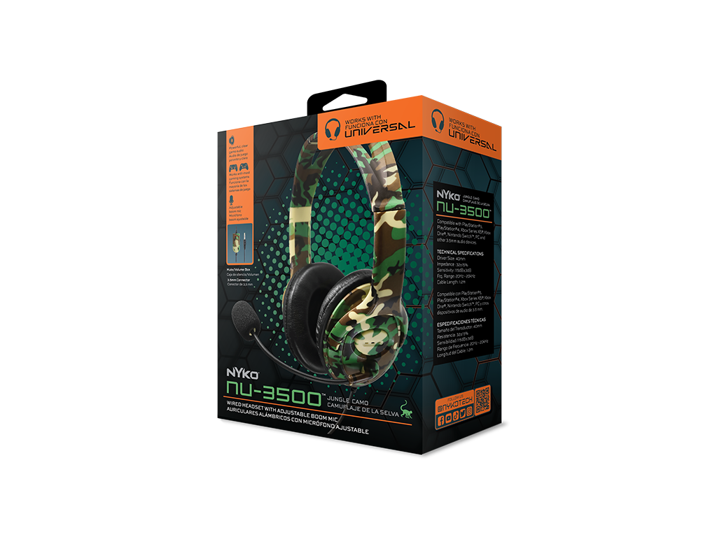 NU-3500 - Jungle - Universal Green Camoflage Headset