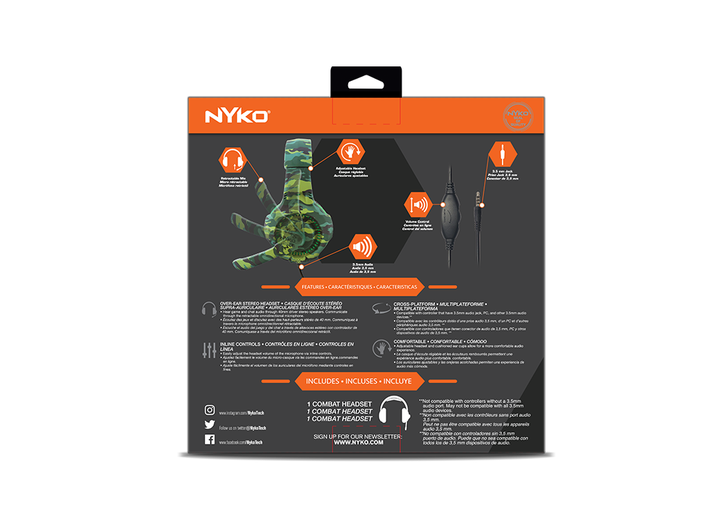 Universal Combat Headset - Green Camo