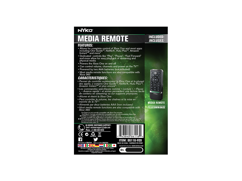 Media Remote for use with Xbox One Nyko Technologies